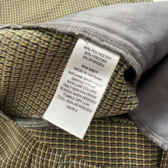 Worthington Women's Plaid Flare Leg Career Pants Size 16 NWT Micro Houndstooth - Picture 4 of 6